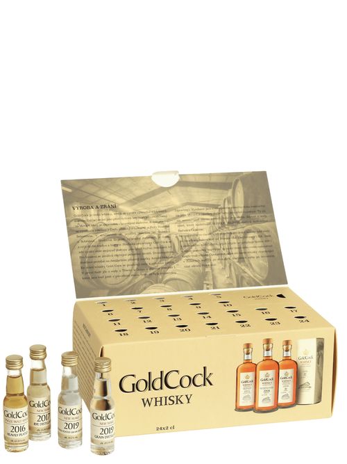 Gold Cock Whisky Degustační kalendář whisky Gold Cock 24 x 0,02l