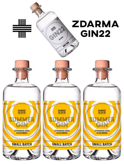 Garage 22 3x Summer gin + Gin22 Zdarma